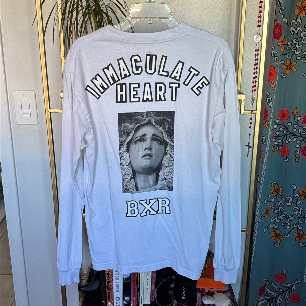 Born X Raised Immaculate Heart white long sleeve T Shirt